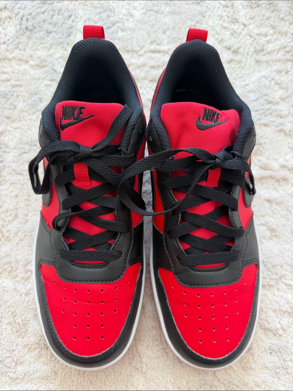 Nike Court Borough Low-Top Sneakers in Red and Black